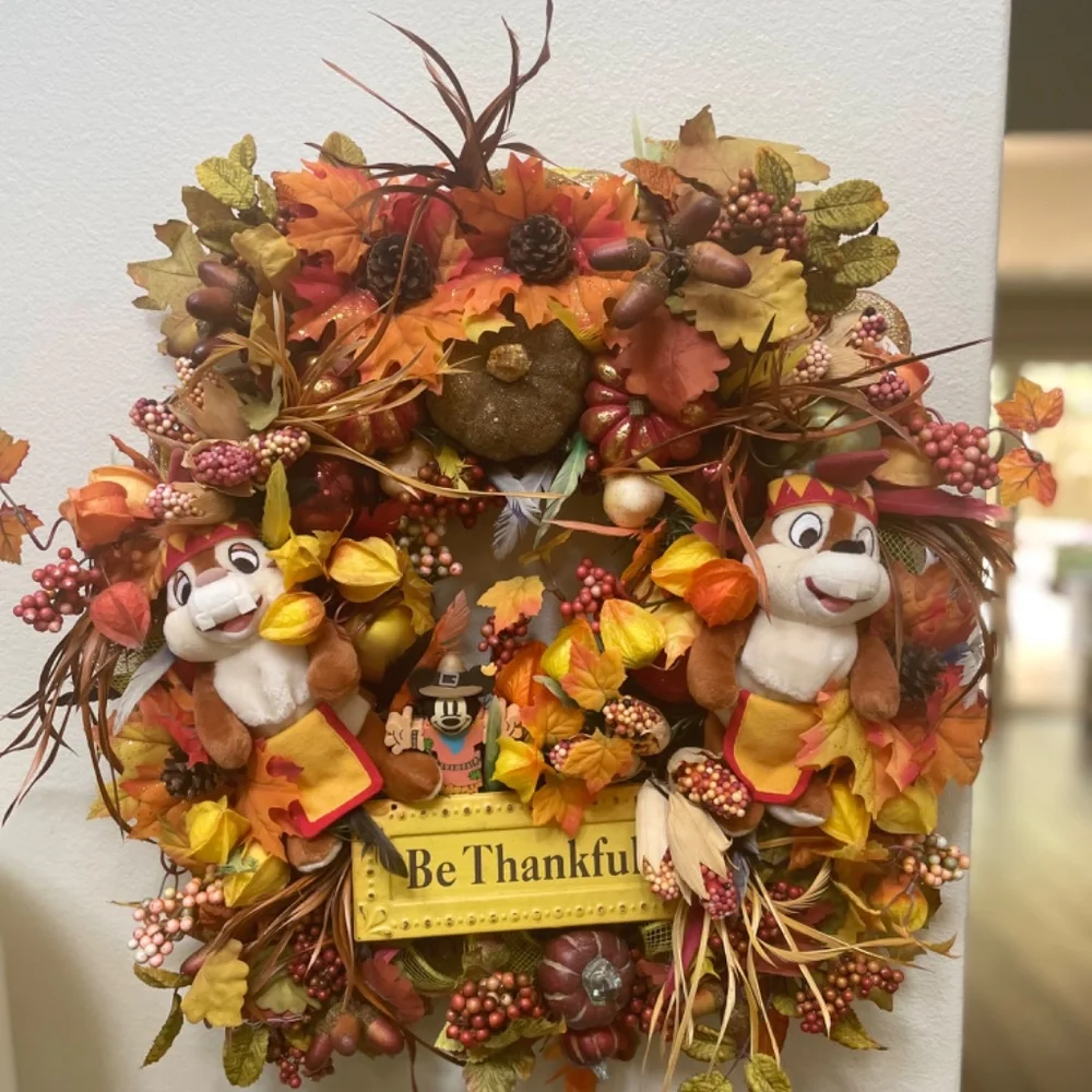 Chip an Dale Thanksgiving/Fall Wreath OOAK!